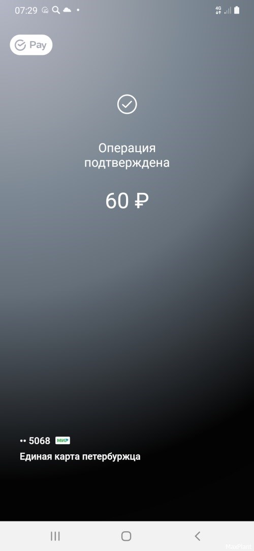 Сумма оплаты 60 рублей